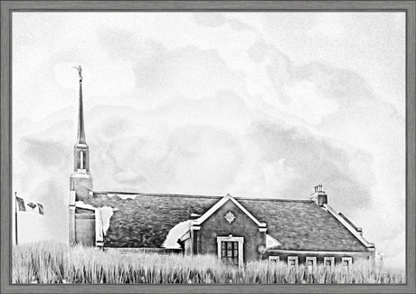 Winnipeg Manitoba Temple - Snowy Charcoal Sketch