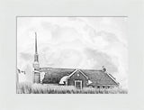 Winnipeg Manitoba Temple - Snowy Charcoal Sketch