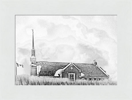 Winnipeg Manitoba Temple - Snowy Charcoal Sketch