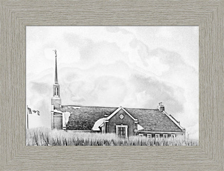 Winnipeg Manitoba Temple - Snowy Charcoal Sketch