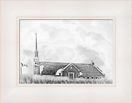 Winnipeg Manitoba Temple - Snowy Charcoal Sketch