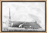 Winnipeg Manitoba Temple - Snowy Charcoal Sketch