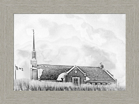 Winnipeg Manitoba Temple - Snowy Charcoal Sketch