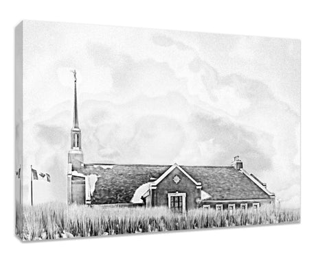 Winnipeg Manitoba Temple - Snowy Charcoal Sketch