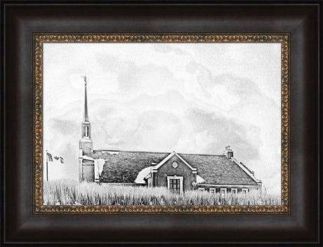 Winnipeg Manitoba Temple - Snowy Charcoal Sketch