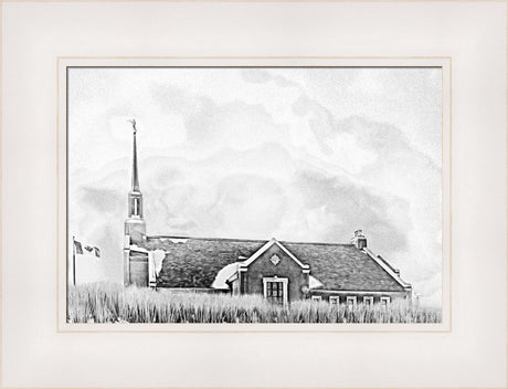 Winnipeg Manitoba Temple - Snowy Charcoal Sketch