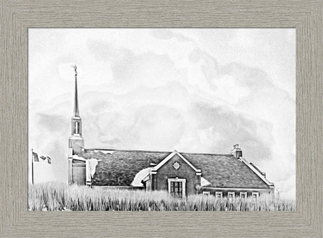 Winnipeg Manitoba Temple - Snowy Charcoal Sketch