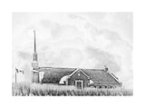 Winnipeg Manitoba Temple - Snowy Charcoal Sketch