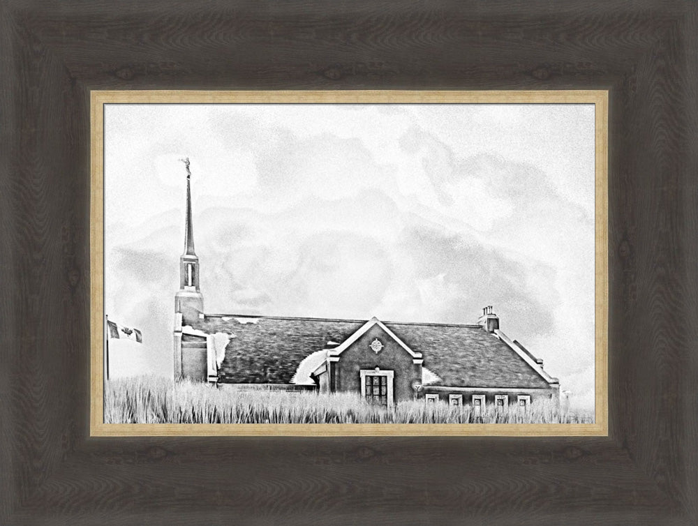 Winnipeg Manitoba Temple - Snowy Charcoal Sketch