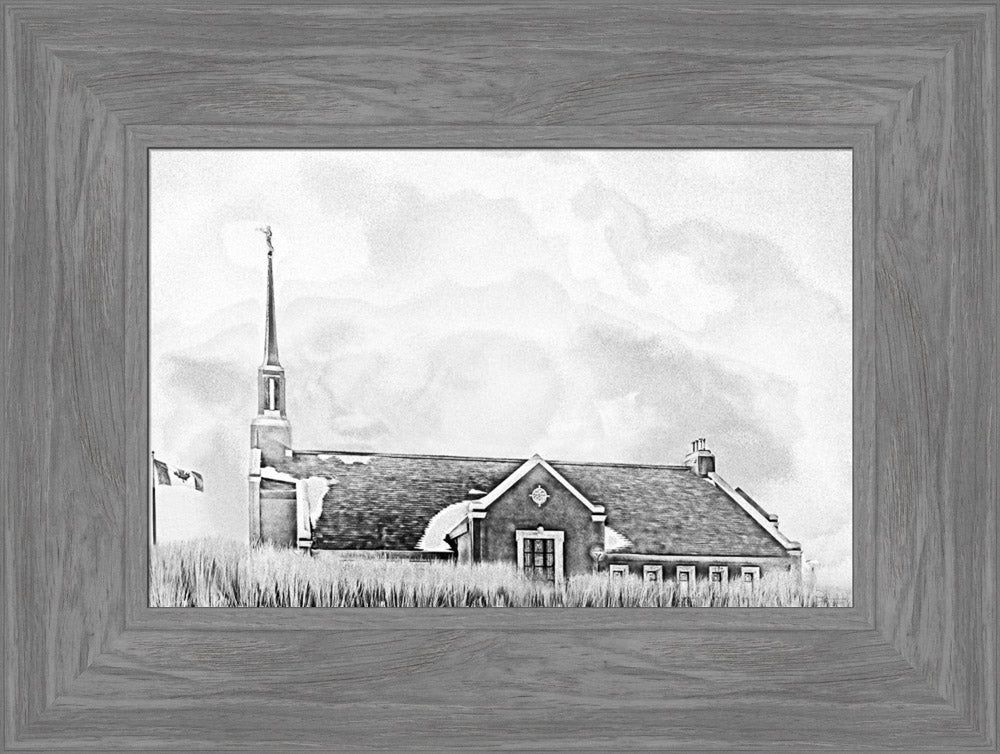 Winnipeg Manitoba Temple - Snowy Charcoal Sketch