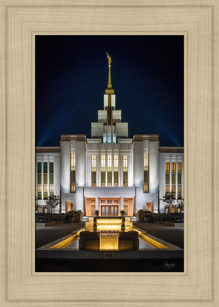 Saratoga Springs Utah Temple- A Mighty Fortress - framed giclee canvas