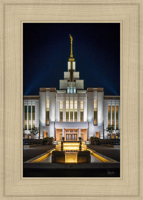 Saratoga Springs Utah Temple- A Mighty Fortress - framed giclee canvas