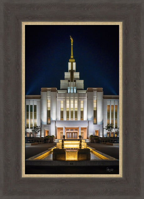 Saratoga Springs Utah Temple- A Mighty Fortress - framed giclee canvas