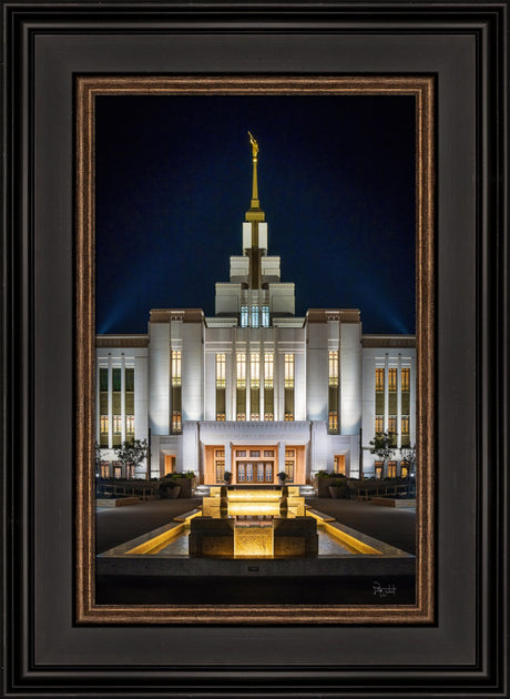 Saratoga Springs Utah Temple- A Mighty Fortress - framed giclee canvas