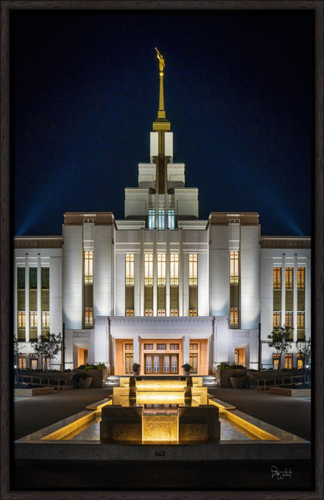 Saratoga Springs Utah Temple- A Mighty Fortress - framed giclee canvas