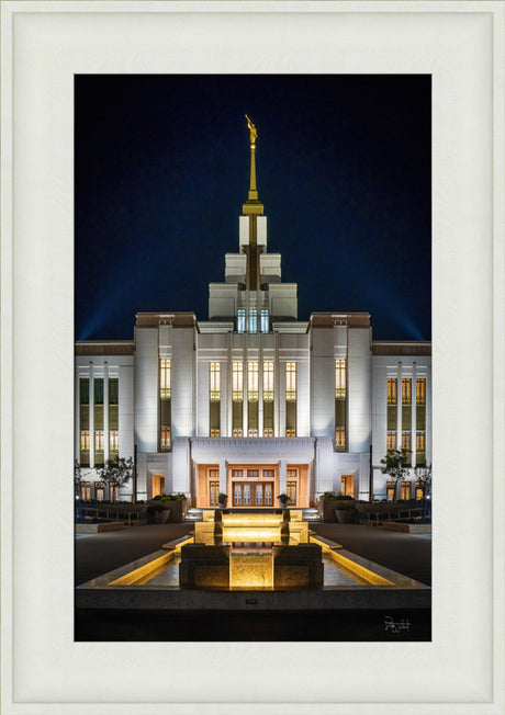 Saratoga Springs Utah Temple- A Mighty Fortress - framed giclee canvas