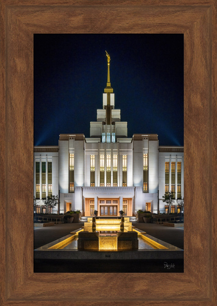 Saratoga Springs Utah Temple- A Mighty Fortress - framed giclee canvas