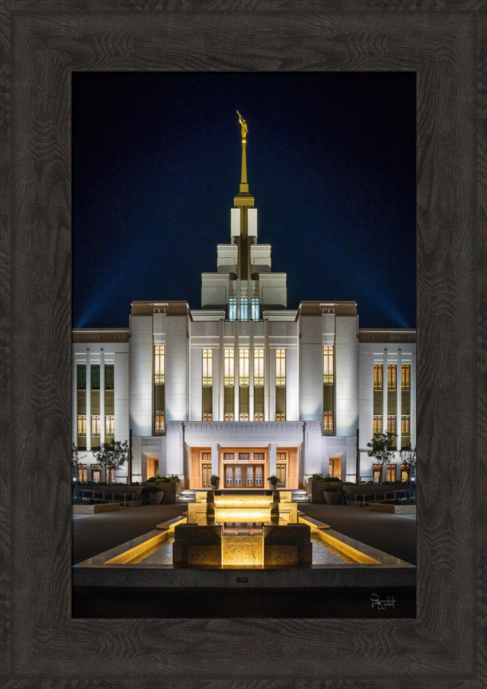 Saratoga Springs Utah Temple- A Mighty Fortress - framed giclee canvas