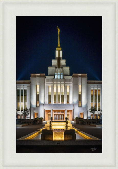 Saratoga Springs Utah Temple- A Mighty Fortress - framed giclee canvas