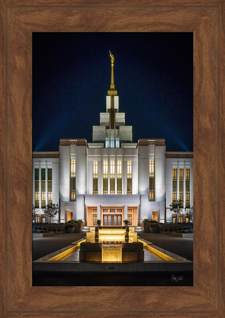 Saratoga Springs Utah Temple- A Mighty Fortress - framed giclee canvas