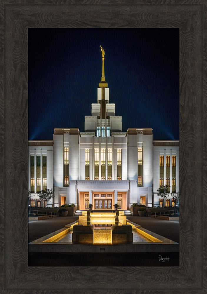 Saratoga Springs Utah Temple- A Mighty Fortress - framed giclee canvas