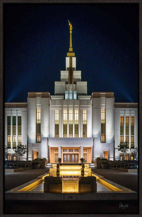 Saratoga Springs Utah Temple- A Mighty Fortress - framed giclee canvas