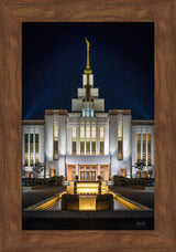 Saratoga Springs Utah Temple- A Mighty Fortress - framed giclee canvas