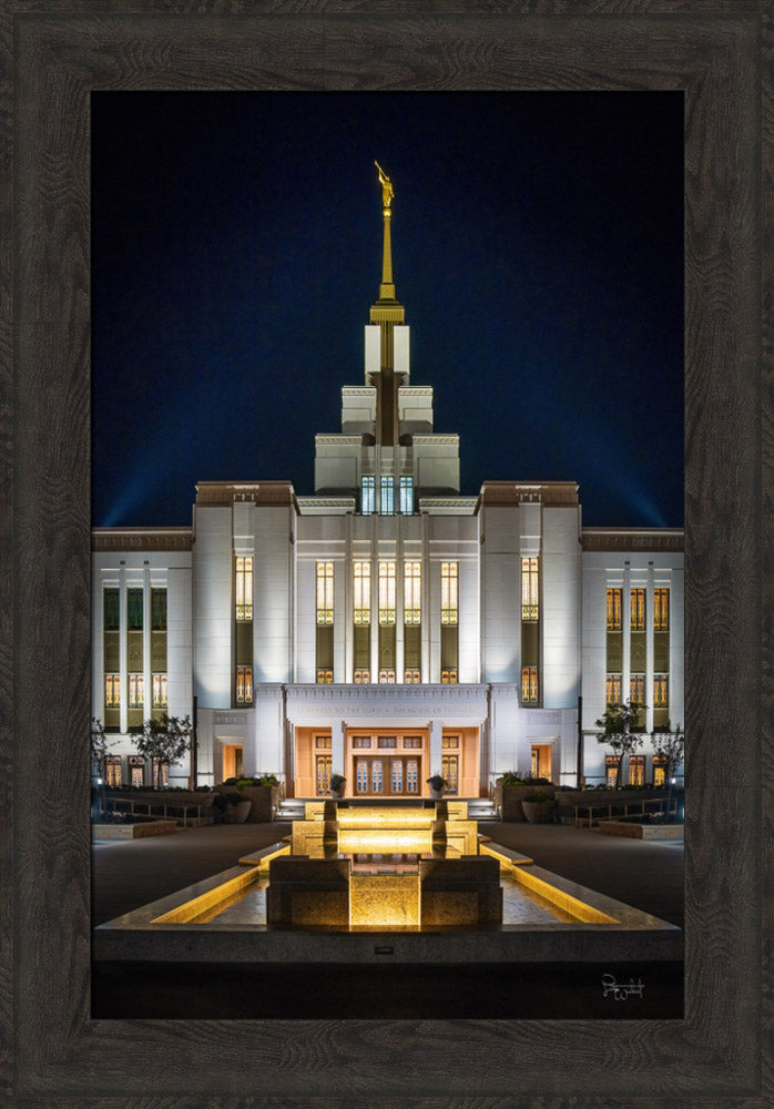 Saratoga Springs Utah Temple- A Mighty Fortress - framed giclee canvas