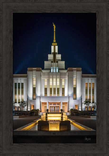 Saratoga Springs Utah Temple- A Mighty Fortress - framed giclee canvas