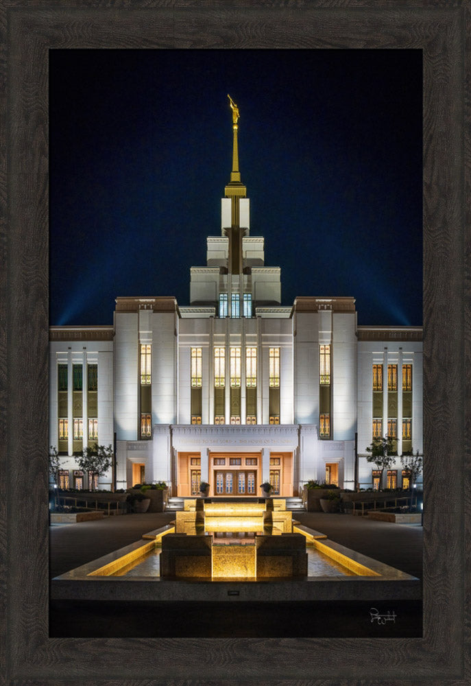 Saratoga Springs Utah Temple- A Mighty Fortress - framed giclee canvas