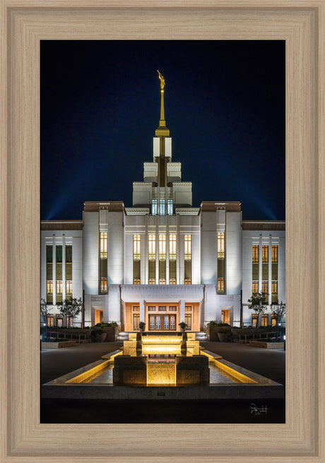 Saratoga Springs Utah Temple- A Mighty Fortress - framed giclee canvas