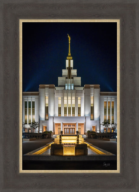 Saratoga Springs Utah Temple- A Mighty Fortress - framed giclee canvas