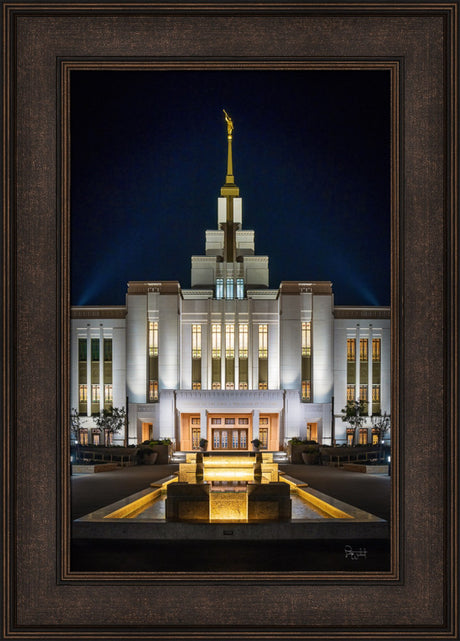 Saratoga Springs Utah Temple- A Mighty Fortress - framed giclee canvas