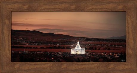 Saratoga Springs Utah Temple- Abide With Me - framed giclee canvas