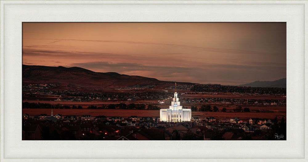 Saratoga Springs Utah Temple- Abide With Me - framed giclee canvas