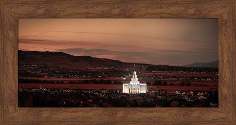 Saratoga Springs Utah Temple- Abide With Me - framed giclee canvas