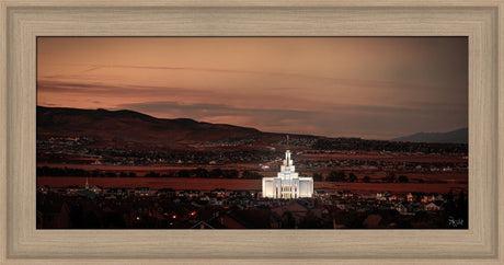 Saratoga Springs Utah Temple- Abide With Me - framed giclee canvas