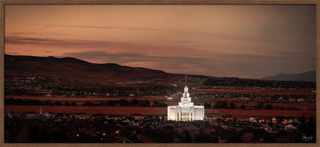 Saratoga Springs Utah Temple- Abide With Me - framed giclee canvas