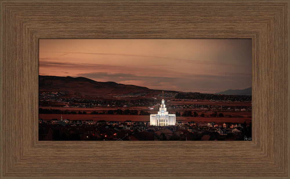 Saratoga Springs Utah Temple- Abide With Me - framed giclee canvas
