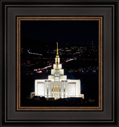 Saratoga Springs Utah Temple- Beacon of Promises - framed giclee canvas