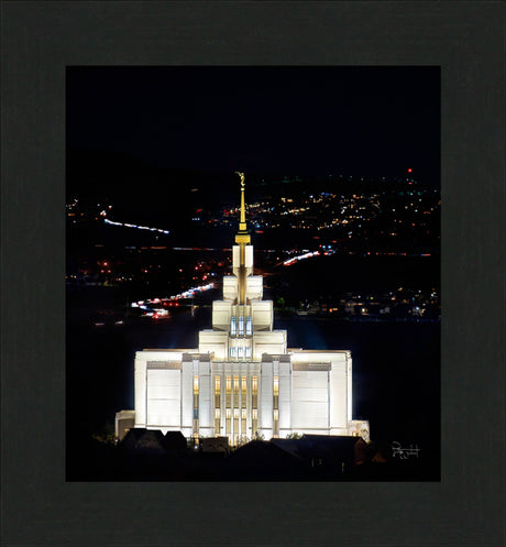 Saratoga Springs Utah Temple- Beacon of Promises - framed giclee canvas