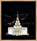 Saratoga Springs Utah Temple- Beacon of Promises - framed giclee canvas