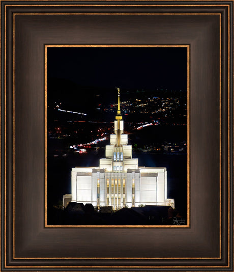 Saratoga Springs Utah Temple- Beacon of Promises - framed giclee canvas