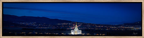 Saratoga Springs Utah Temple- Tis Eventide - framed giclee canvas