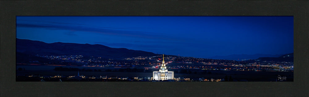 Saratoga Springs Utah Temple- Tis Eventide - framed giclee canvas