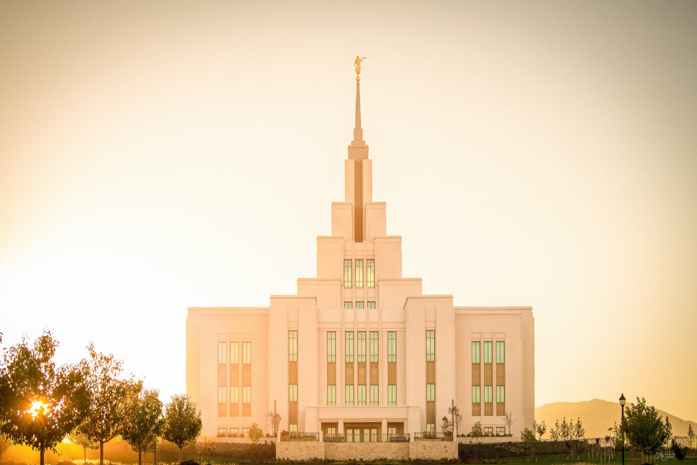Saratoga Springs Utah Temple- There Is Sunshine In My Soul - 8x12 giclee paper print