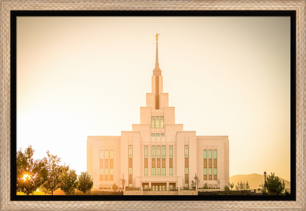 Saratoga Springs Utah Temple- There Is Sunshine In My Soul - framed giclee canvas