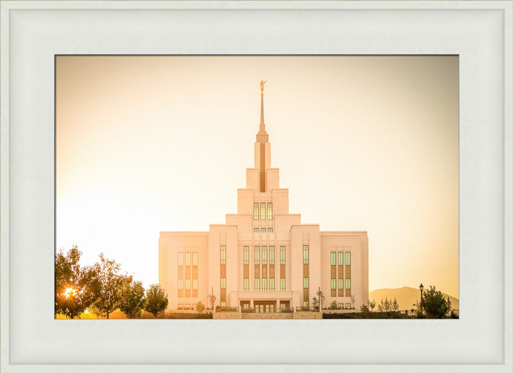 Saratoga Springs Utah Temple- There Is Sunshine In My Soul - framed giclee canvas