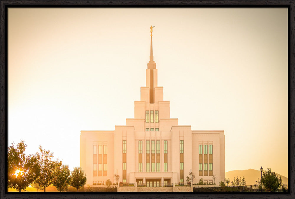 Saratoga Springs Utah Temple- There Is Sunshine In My Soul - framed giclee canvas