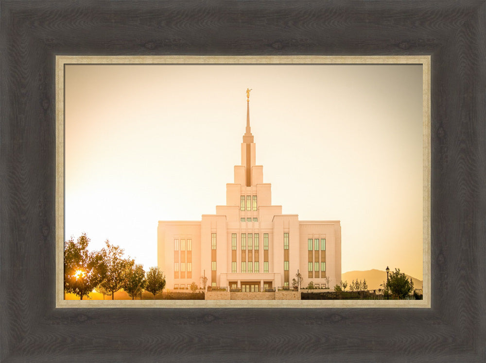 Saratoga Springs Utah Temple- There Is Sunshine In My Soul - framed giclee canvas